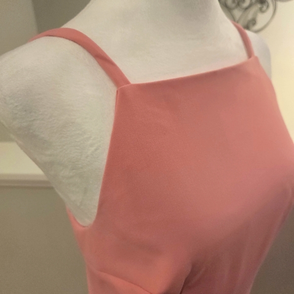 French Connection Square Neck Pink Sleeveless Mini Dress Size 10 - Picture 2 of 8